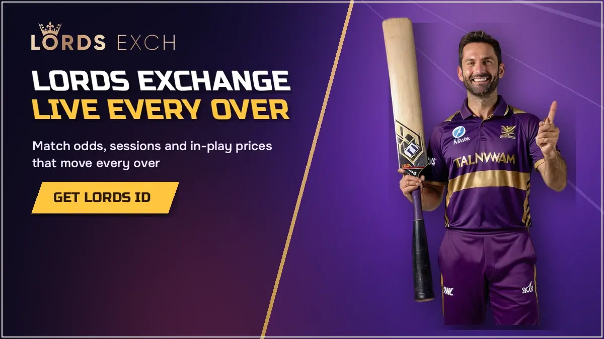 Lords Exchange live cricket and casino exchange arena with session odds and Teenpatti tables